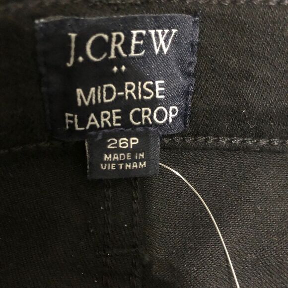 J.Crew Womens Jeans 26 Petites‎ Black Mid-Rise Flare Crop All-Day Stretch NWT - Picture 4 of 8